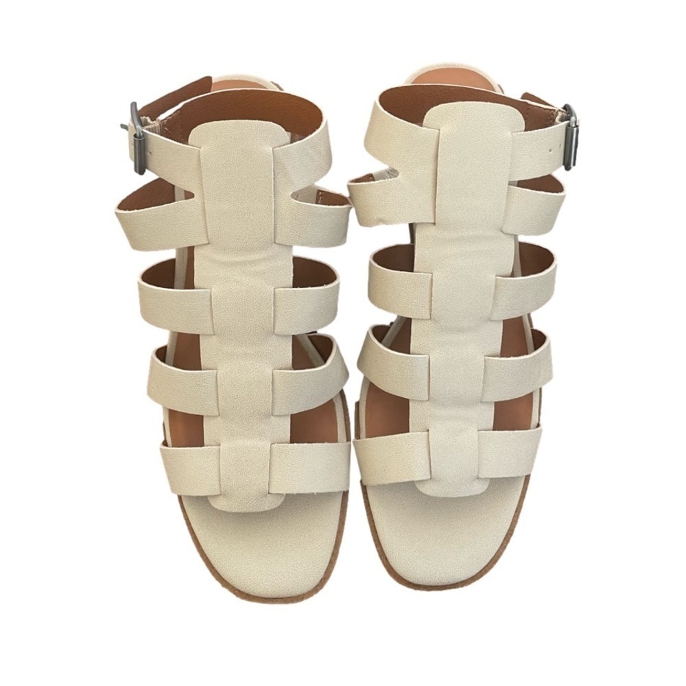 Lucky Brand Tan Stucco Lindzay Block Heel Sandal, 8.5 - Picture 4 of 9
